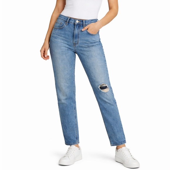 Levi's Denim - Levi’s Premium Wedgie Straight Jeans Size 30 Distressed High Rise Medium Wash